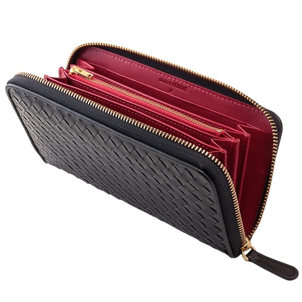 Diablo UHD-1189 Men's Long Wallet, Mesh, Leather, Large Capacity, Round