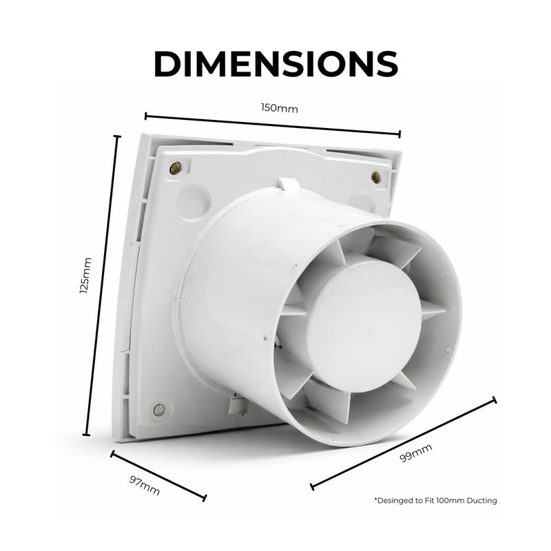 Fantronix 100mm Bathroom Extractor Fan with Run-On Timer