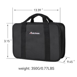 AVID POWER Storage Tool Case Bag, Suitable for Pistol-Grip Tire Inflator, Cordless Drill, Brushed/Brushless Impact Wrench, Original Soft Canvas Bag with Mesh Dividers & Double Zipper