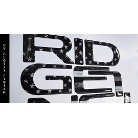 AUTOCARIMAGE Tailgate raised letters fits HONDA RIDGELINE 2024 2025 GLOSSY RUSTIC BLACK FLAG