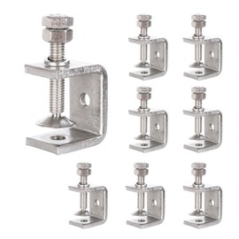 Pack of 8 C Clamp 30 mm Stainless Steel 304 C Clamps Screw Clamp 0-30 mm Roubste Carrier Clamp Silver Table Clamp High Performance Screw Clamp for Woodworking, Welding Joinery, Carpentry