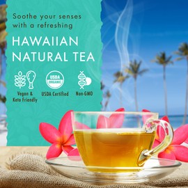 Hawaiian Natural Tea Organic Mamaki Jasmine Green Tea Blend - Antioxidant-Rich, Calming, Wellness Tea for Bedtime, Anxiety & Stress - Gift for Tea Lovers - 60 Tea Bags