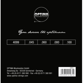 Optima 4099 LS Bass Pure Nickel FLATWOUND Strings, Long Scale, regular light