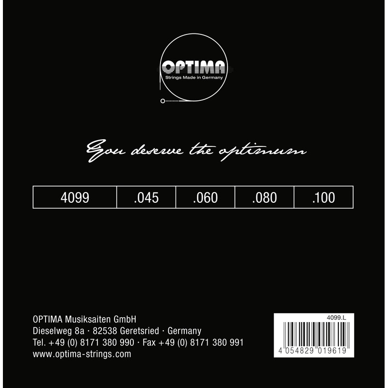 Optima 4099 LS Bass Pure Nickel FLATWOUND Strings, Long Scale,