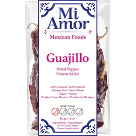 Whole Dried Guajillo Chilli Pepper 170g - 2 Packs of 85g each l Freshly Packed in Resealable Bag l Natural and Premium, Great for Mexican Recipes like Birria