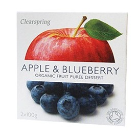 Clearspring | Apple & Blueberry Puree - Org | 12 x 2X100G