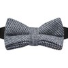 King & Priory Grey/Blue Micro Dogtooth Bow Tie
