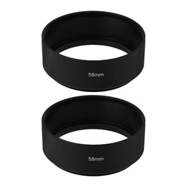ECSiNG 2PCS Camera Lens Hood Compatible with Lenses with 58mm Thread 64x24.1mm Screw-in Lens Hood Aluminum Alloy Mid-Focus Lens Hood Black