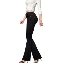 Hybrid & Company Women's Skinny Bootcut Stretch Pant P31694BL Black 1