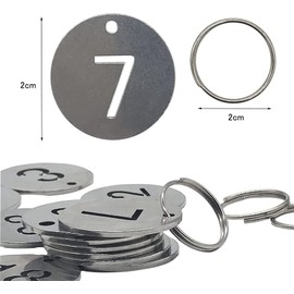 Hiitom Door Number Tag, Cloak, Double Sided, Door Number Tag, Coil Bracelet, Stainless Steel, For Business Control, Locker, Key Label Tag, Waterproof, High Temperature Resistant, Includes Key Ring