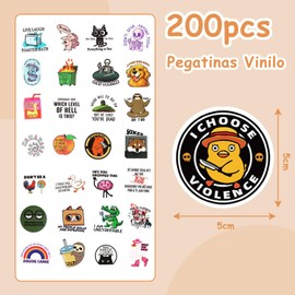 Pegatinas Vinilo,200Pcs Cute Colorido Impermeable Calcomanias,Divertida Estampas para Termos Laptop Auto Monopatín Premios de Aula,Pegatinas Kawaii para Adolescentes Niñas Niños Adultos