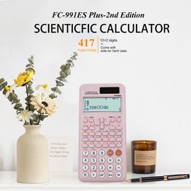 FC-991ES Plus-2nd Edition Scientific Engineering Calculator Scientific Calculator with 417 Functions 10+2 Digit Display for Back to School Supplies Students Teachers Business Office Home,Pink