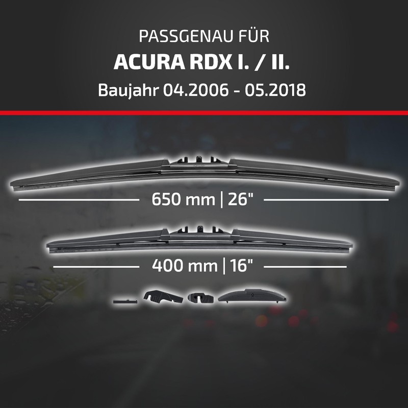HEYNER® Scheibenwischer für ACURA RDX (04.2006-05.2018) HYBRID Flachbalkenwischer