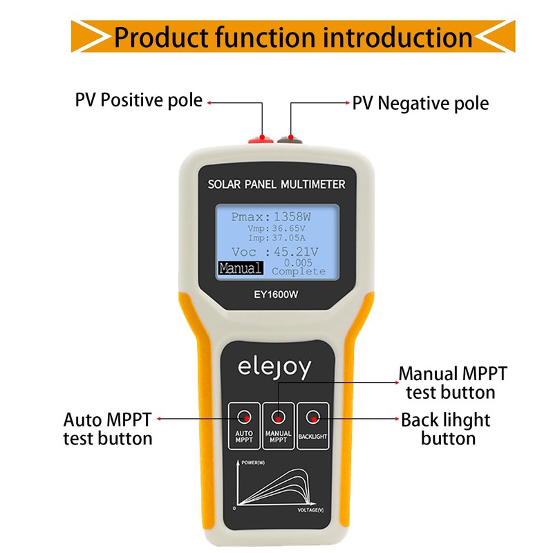 SolaMr 1600W Upgrade Solar Panel Tester MPPT Photovoltaic Multimeter with