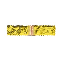 Allegra K Women's Elastic Dress Belt Sequins Metal Interlock Buckle, gold