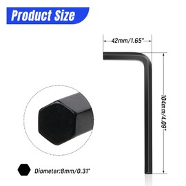 Uxney Hex Key Wrench,8mm L Shaped Hexagon Head Repairing Wrench for Automobile, Mold, Home Appliance Repair(20pcs)