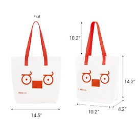 popgear Canvas Reusable Bags with Inner Pocket, Emoji Printed, Grocery Bags, Tote Bags, for Gift, Travel, Shopping, 3 Colors, 3 Packs