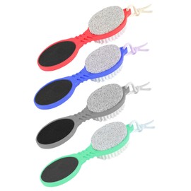 VICASKY 4pcs Foot File Multi-function Callus Remover Dead Skin Exfoliator for Home and Salon Use Ergonomic Handle Design for Comfortable Grip Grey Red Colors