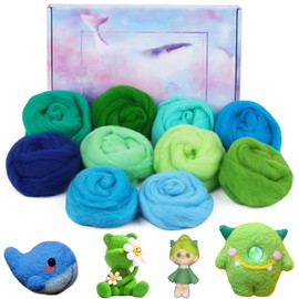 TTYSHIP® 10 Farben je 15 Gramm Filzwolle, Märchenwolle, Filzwolle Trockenfilzen Filzwolle Nassfilzen für Anfänger DIY Craft Projekte