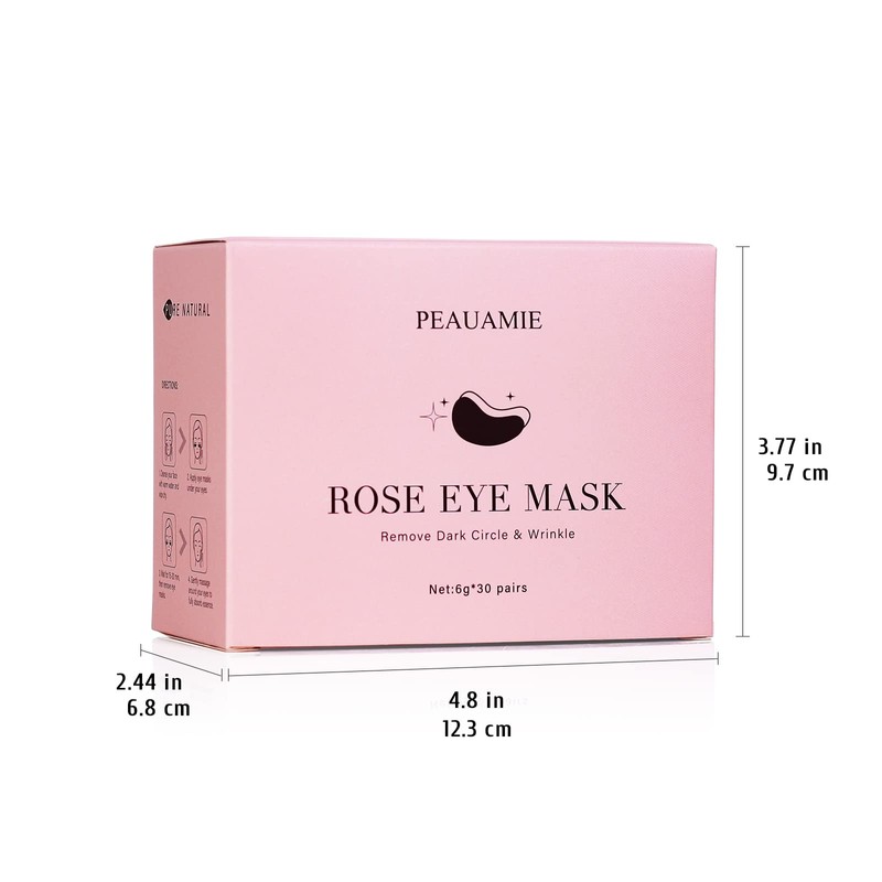 PEAUAMIE Under Eye Patchs Rose Eye Mask for Dark Circles