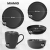 MIAMIO – Service for 6 Dishware Set/Stoneware Dinnerware Set –