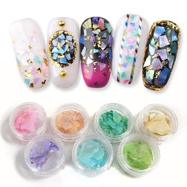 DIY Gel Nail Art Supplies, Tools, and Materials: 7 Types of Pastel Natural Mother-of-Pearl / 셀프 젤네일 아트 용품 도구 재료 파스텔천연자개 7종