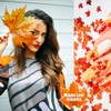 Holographic Glitters Fall Maple Leaf Shaped Nail Art Sequins Flakes