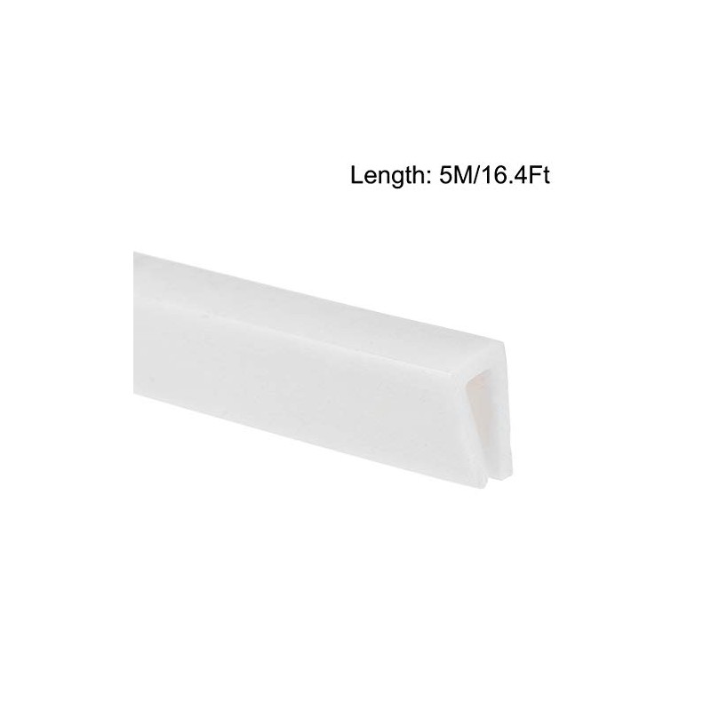 uxcell Edge Trim U Seal Extrusion, Silicone White U Channel