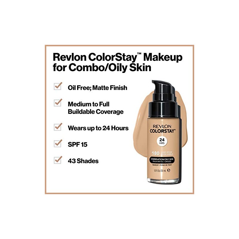 Revlon Base de Maquillaje ColorStay Make Up Cutis Mixto/Graso, Early
