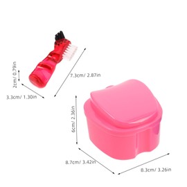 Outanaya 2sets Dentures Cleaning Kit with Strainer Basket and Brush Travel-friendly Oral for Braces and Partial Dentures