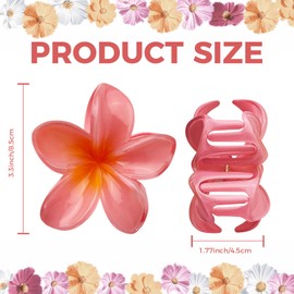 Flower Hair Clips CNMTCCO Pack of 8 Flower Hair Clips Strong Hold Women Non-Slip Large Hair Clip Flower 8 Colours Suitable for Thick Hair Hair Accessories for Women and Girls