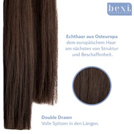 BEXI Tape-In Extensions Real Hair I Hair Extensions I Dark Brown I Remy Quality I (8 x Strips) 50 cm I Tested in the German Laboratory
