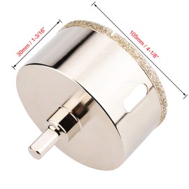 4-1/8"(105mm) Diamond Hole Saw, Glass Hole Saw with Guiding Drill Bit for Glass Ceramic Marble Porcelain Tile Granite Quartz Gemstone