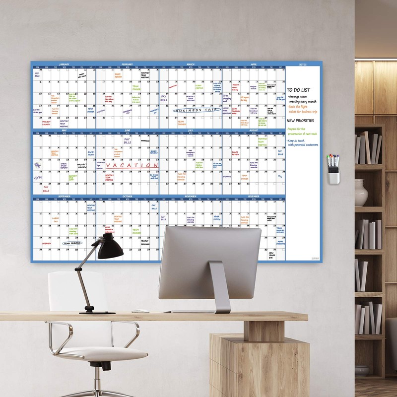 Large Dry Erase Wall Calendar - 52"x36" - Blank Undated