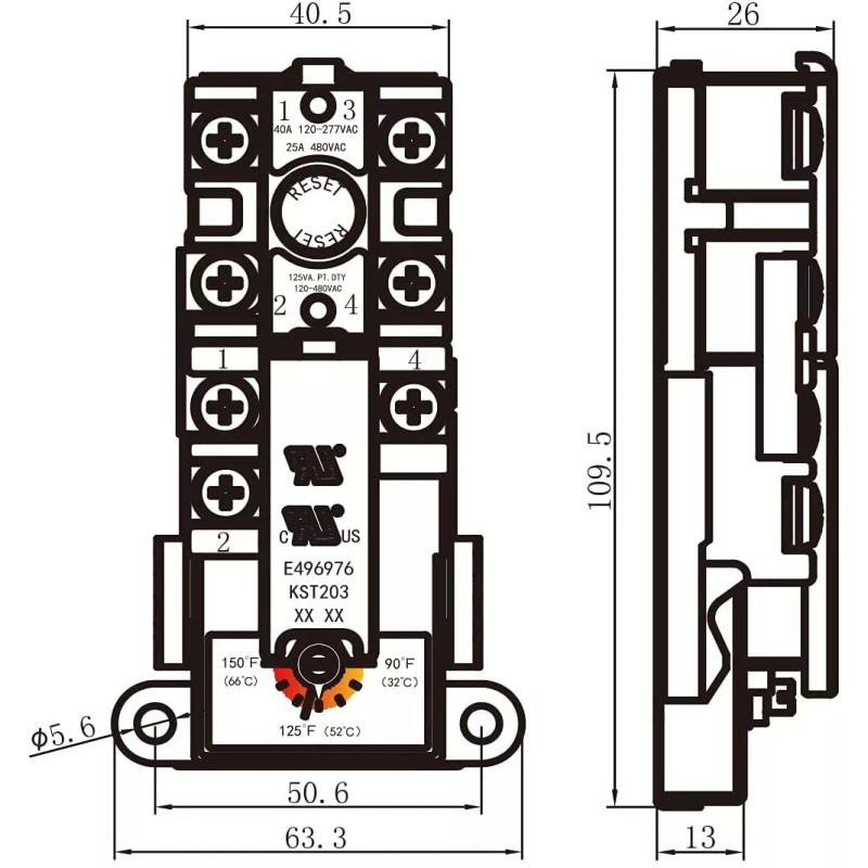 ZERO THERMOSTAT FOR DOUBLE ELEMENT TANKS ELECTRIC WATER HEATER