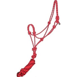 Gatsby Two-Tone Cowboy Halter w/Lead Red/Black
