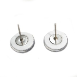 Handmade Pair Blue Human with whites Inspired Glass Eyes On Wire Pin Posts - 10mm