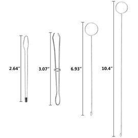 Sewing Loop Kits, BENBO 2 Pcs Metal Threader Tweezers and 6 Pcs Sewing Loop Turner Hook Stainless Steel Loop Turner with Latch for Fabric Tube Straps Belts Strips DIY Face Cover Knitting Accessories