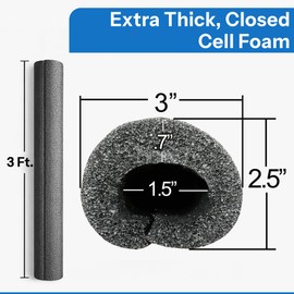 Oodles of Noodles Black Foam Roll Bar Padding - 3 Foot - Fire Retardant, Pre Slit High Density Clamp Foam Pipe Covers - Roll Cage Edge Guards for Vehicles Frames, Jeeps, UTVs, Poles, Bars - 2 Pack