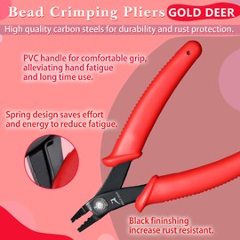 GOLD DEER Crimping Pliers for Kashime, Crimping Tool, Handicraft, Kashime Tool, Crimp Pliers, Crushing Bead Pliers, Crimping, Pliers, Crimping Pliers, Crimping Tool, Curved Tip, Kashime Ball, Crushed