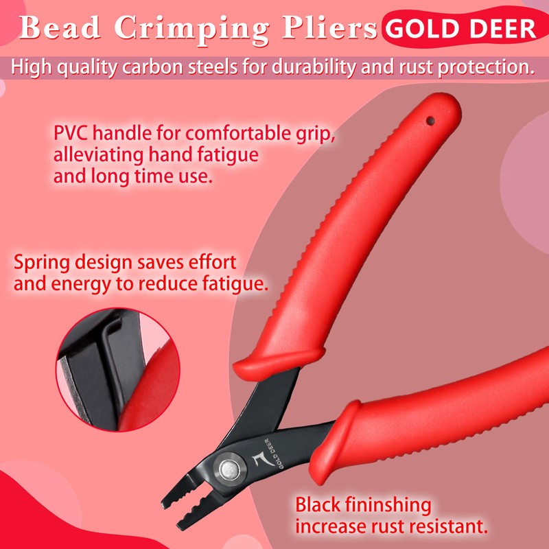 GOLD DEER Crimping Pliers for Kashime, Crimping Tool, Handicraft, Kashime