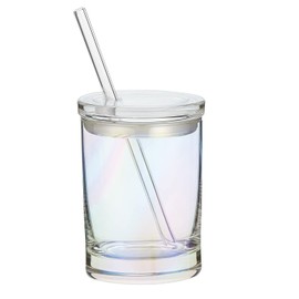 Slant Collections Double-Old Fashioned Cocktail Glass, 10-Ounce, Iridescent