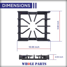 Whole Parts Burner Grate (Black) Part # PA060054 - Replacement & Compatible With Some Viking Ranges - Replaces AP5315261, 952543 - Non-OEM Viking Appliance Parts & Accessories - 2 Yr Warranty