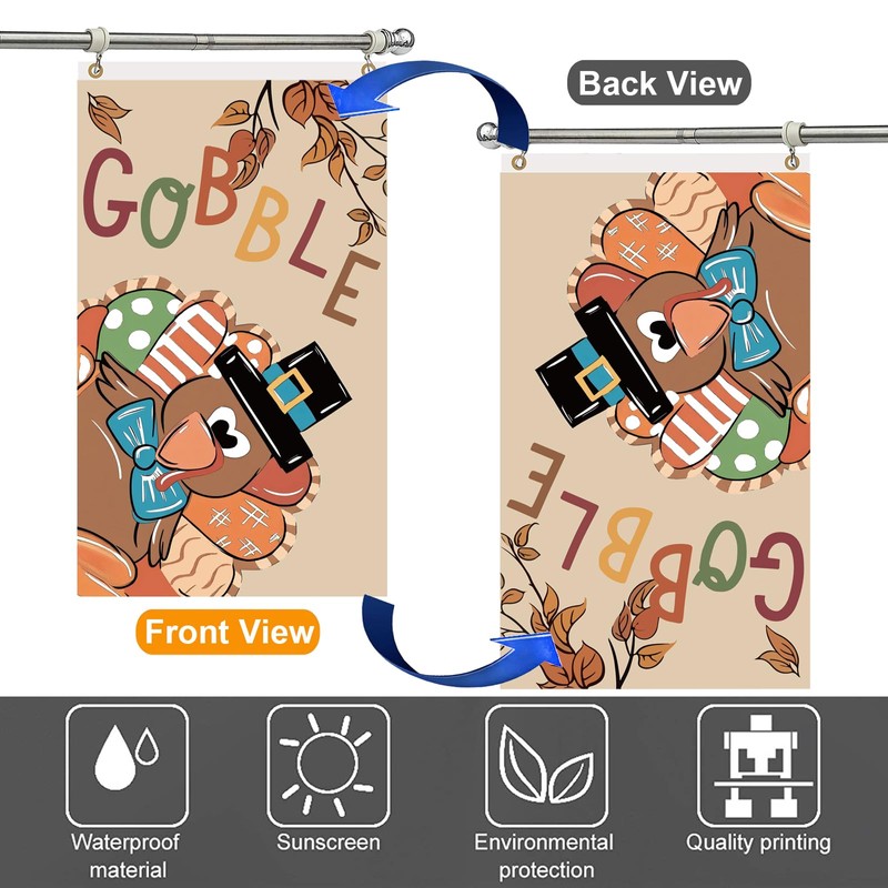 Thanksgiving Flag 3x5 Outdoor, Double Sided Happy Thanks Giving Flags