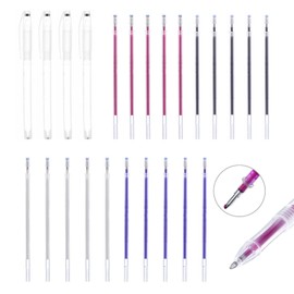 Coollooda Chaco Pens Heat Disappearing (Set of 24) Chaco Pens for Sewing Heat Erasable Pens Erasable Pens Iron-On Chaco Pencil Embroidery Handmade Sewing Craft Dressing Cutting Signs Marking Tools Factory Work Sewing Tools (5 Each of White, Black, Red, B