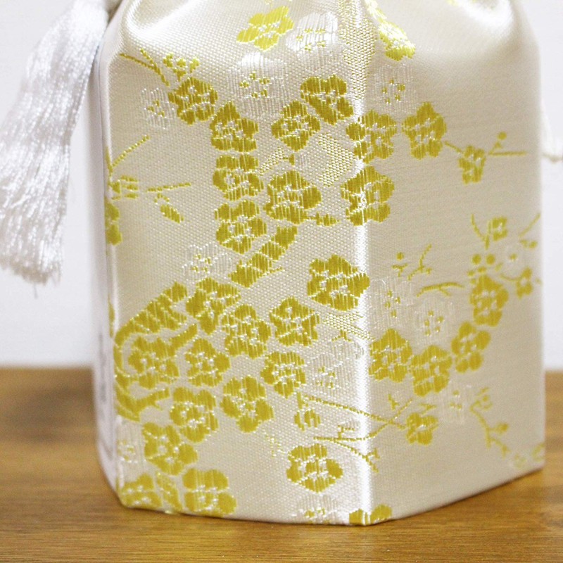 Buddhist Urn, 2.5 inch, Plum, Yellow, Cover Bag Only, Includes