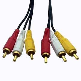 Xellrple 1.35M 3RCA Video Cable AV Cable (Red, White, Yellow), 3 RCA Male to 3RCA Male AV Cable (Composite Video + Audio) Video and Audio Terminals (Yellow/Red/White/3 Pin/3pin) AV Cable RCA Cable