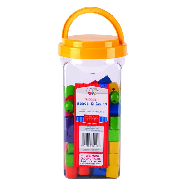 Learning Advantage 7010 Beads and Laces (Pack of 108)
