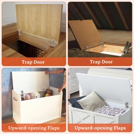 Furniware Pack of 2 170 Degree Soft Close Hinges for Cabinet Doors, No Pre-Drilling Cabinet Hinge, Kitchen Cabinet with Damper, Lid Support Flap Hinge, Hidden for Cupboard, Furniture, Cabinet Door