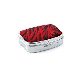 ba bijou-art Women's Pill Box Red Black Enamel Metal Stainless Steel Elegant, Enamel